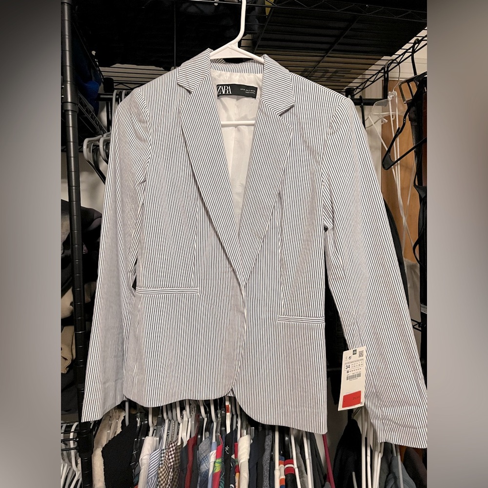 ZARA Striped Blazer NWT